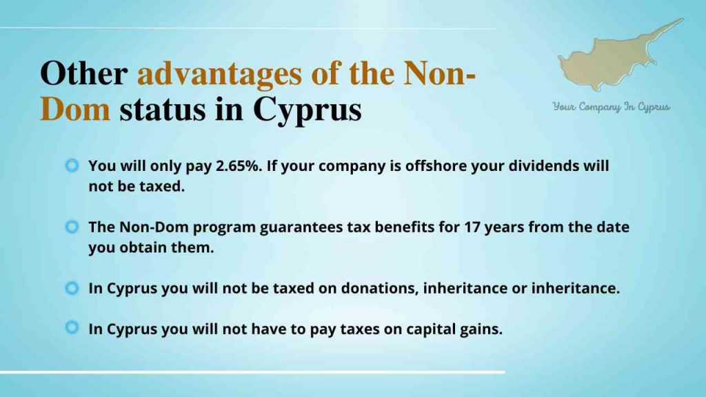 Multiple tax benefits of the non-dom program in Cyprus